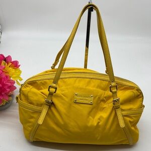 Kate Spade Yellow Nylon and Leather Designer Women's Bag MCB8369E